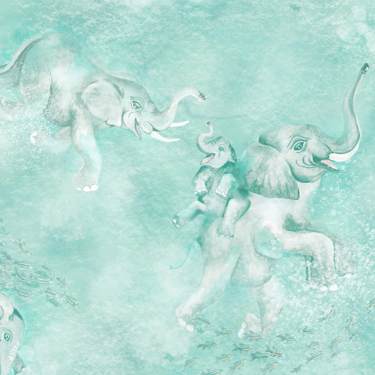 BMPP004/02A Elephant Breaststroke Wallpaper by Brand McKenzie