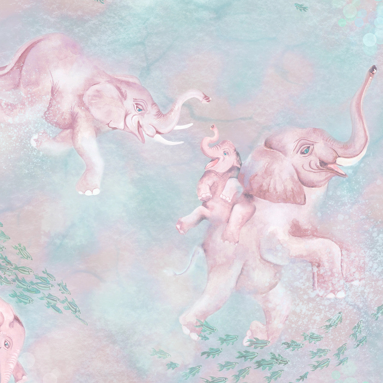 BMPP004/02C Elephant Breaststroke Wallpaper by Brand McKenzie