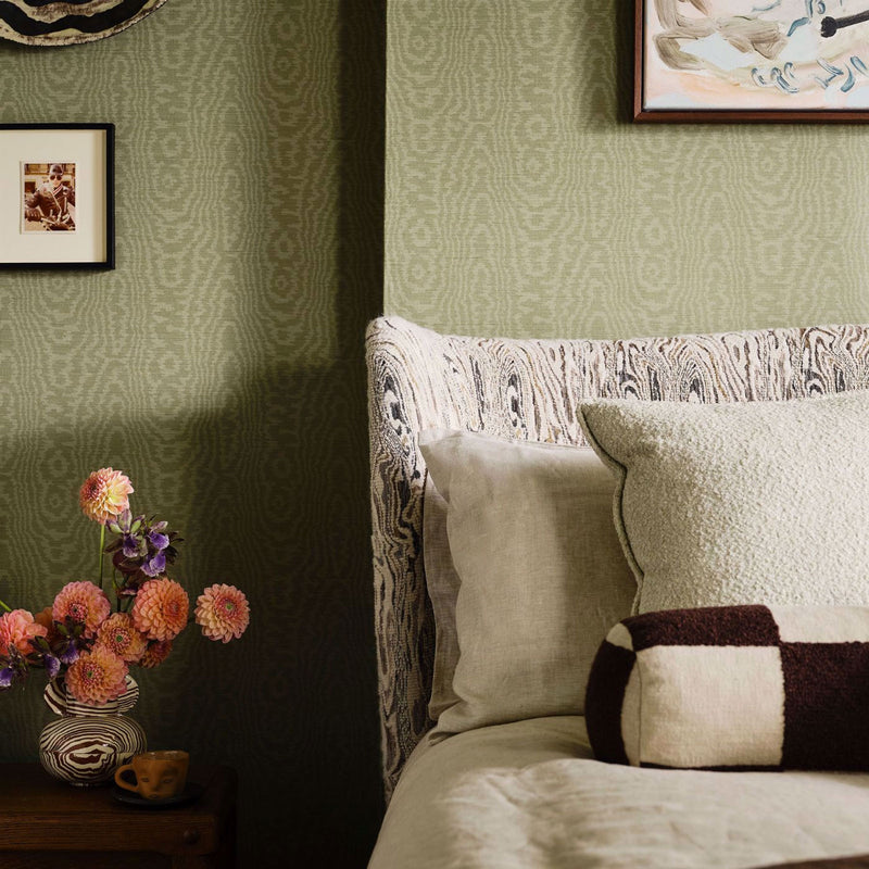 Elsworthy Henry Holland Neptune Green Wallpaper by Harlequin