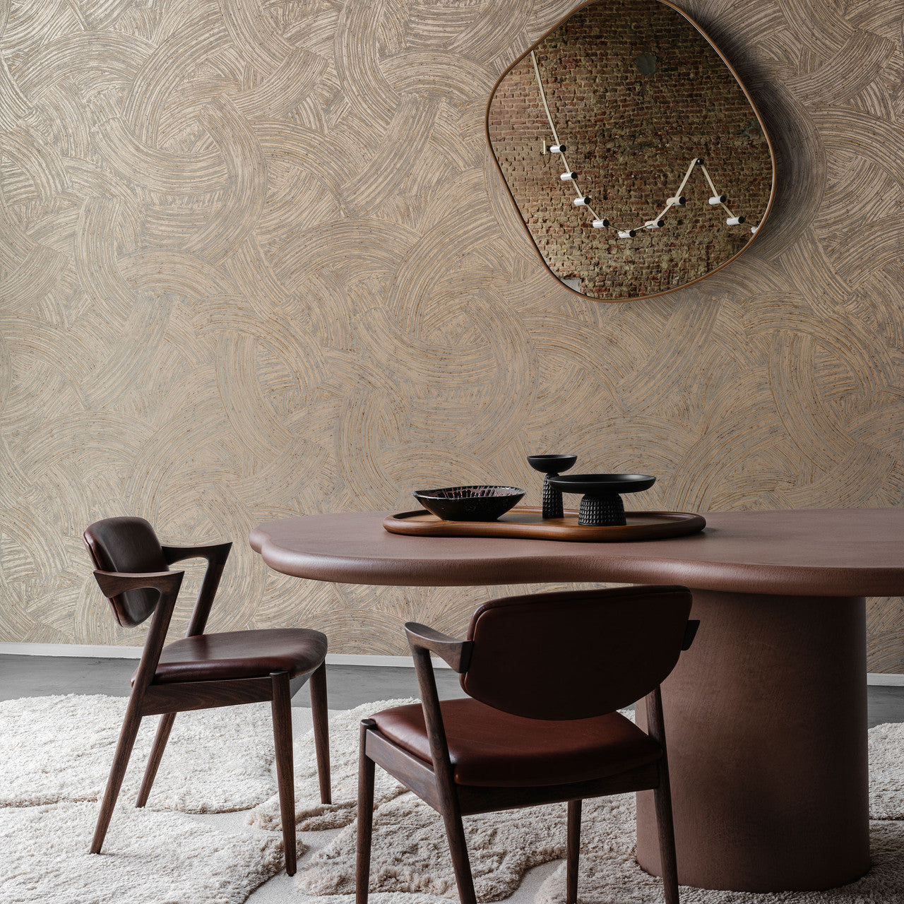 60102A Impasto Emblème Shiny Taupe Wallpaper By Arte