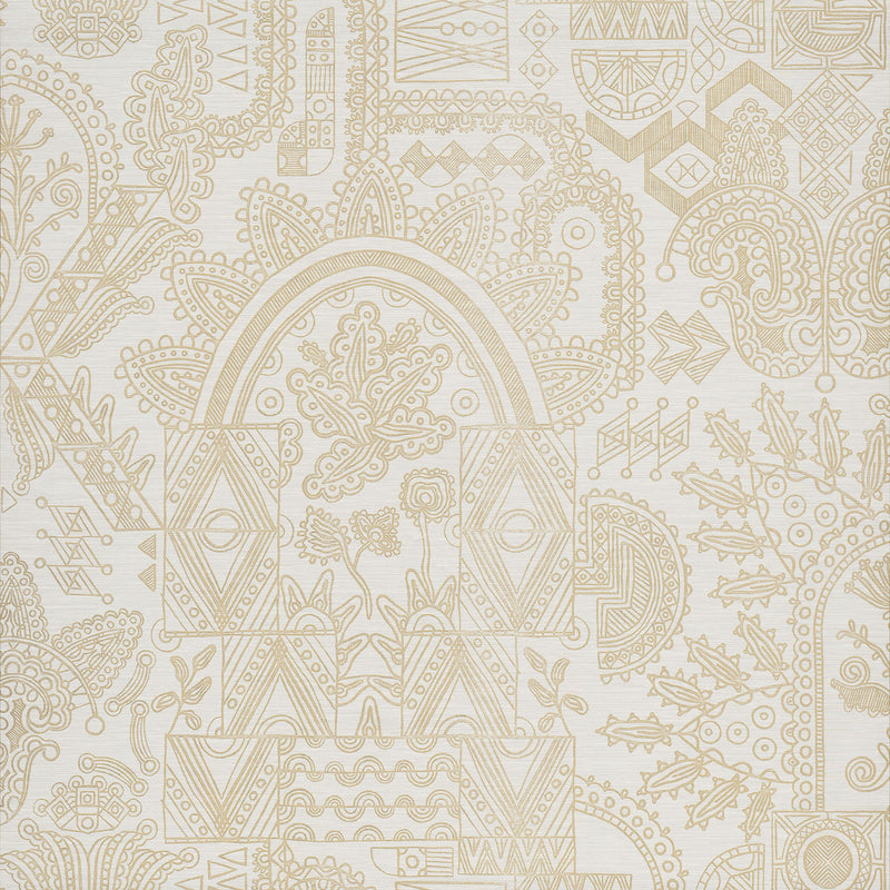 30810 Joie Emblème White Gold Wallpaper By Arte
