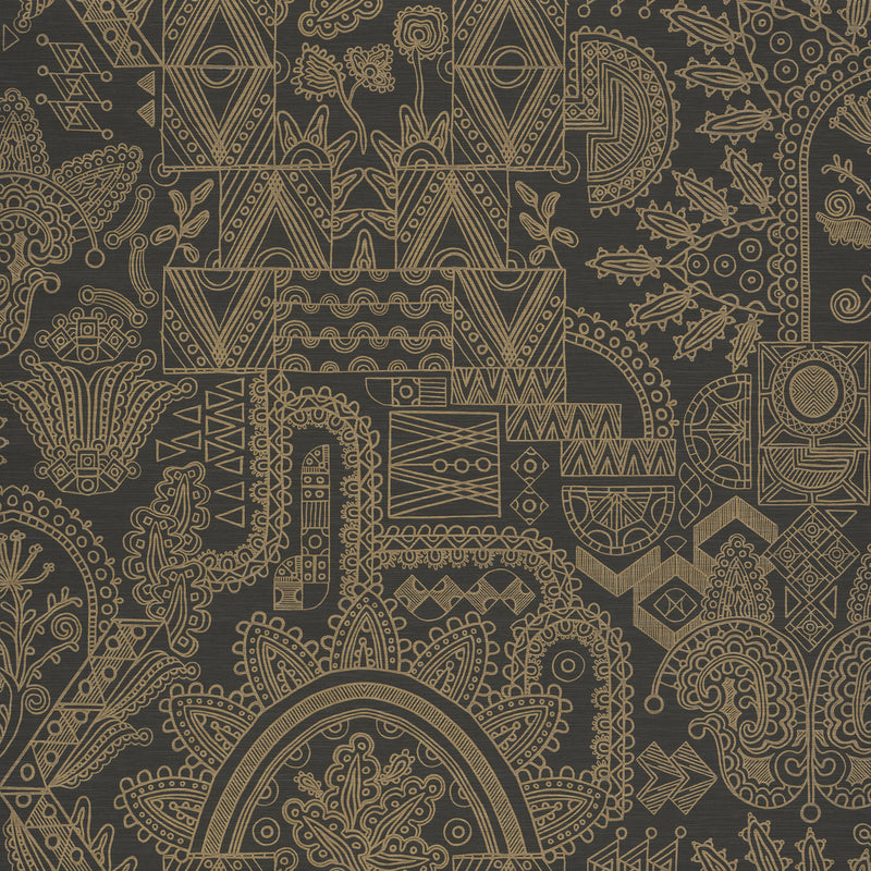 30811 Joie Emblème Black Gold Wallpaper By Arte