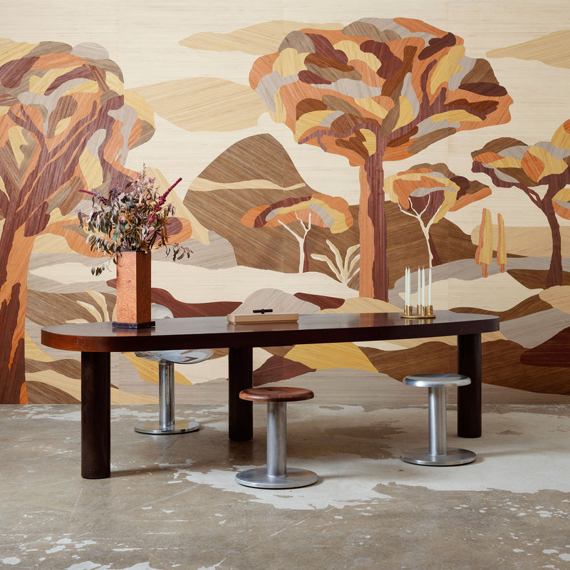 30821 Under the Sycamore Tree Emblème Mahogany Wood Wallpaper By Arte