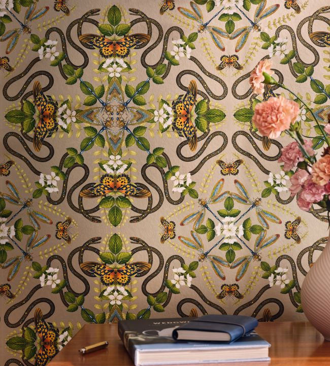 Emerald Forest Botanical Wonders Wedgwood Wallpaper by Clarke & Clarke