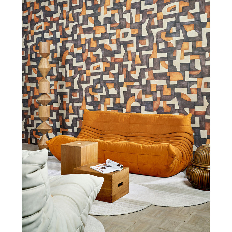 18900 Ecoline Essentials Totem Tangerine Wallpaper By Arte