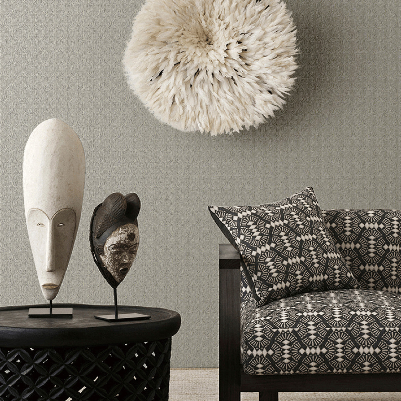 F-AF7003 Fan Boutique Sheen Beige Wallpaper by Galerie