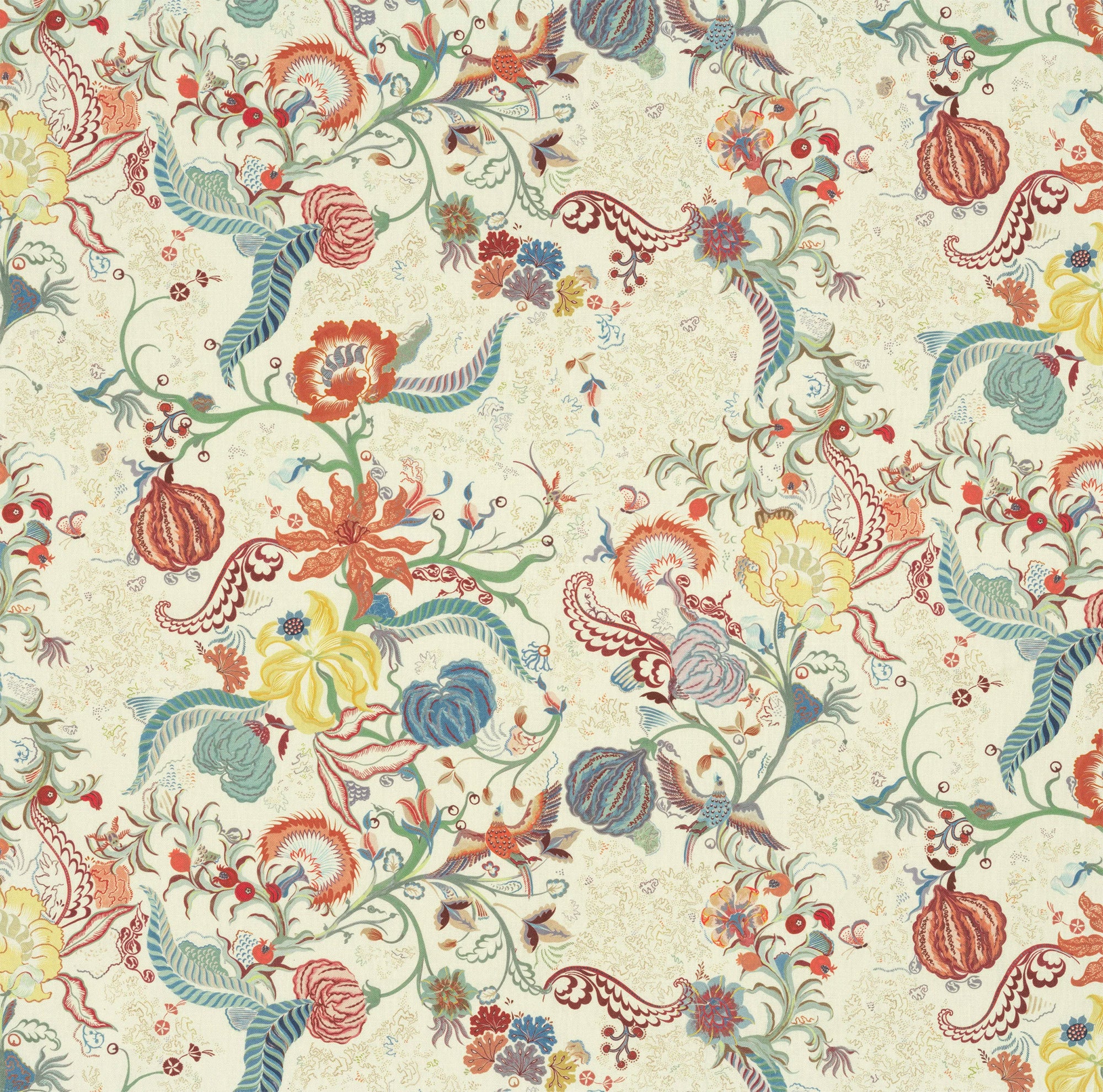 Chintz 21 Carmine Blue Fabric by Parker & Jules