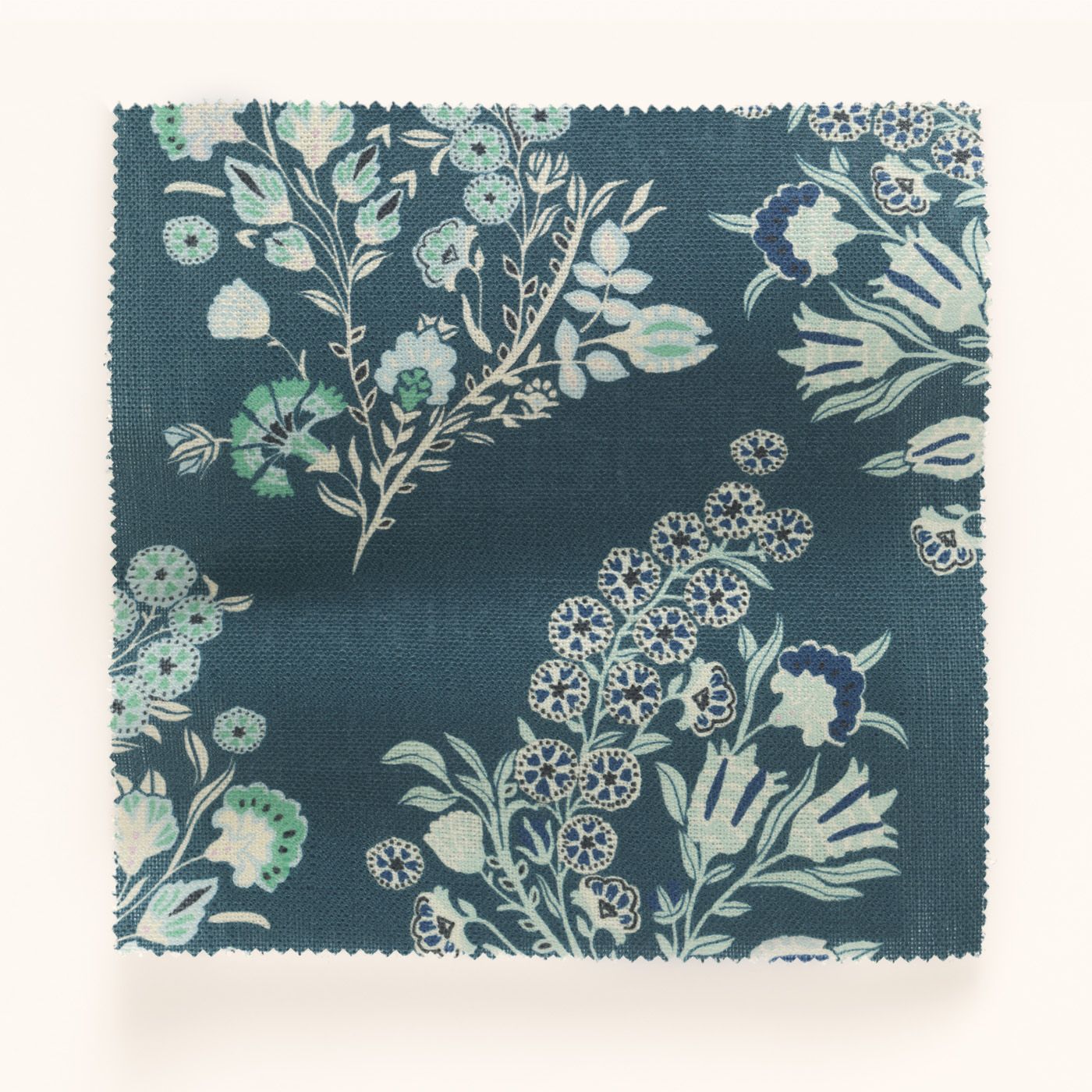 F-CO-OL-DB-24 Coromandel Flower Day Blue Fabric by Parker & Jules