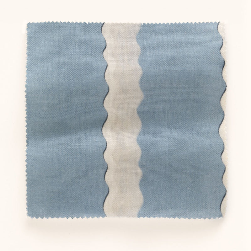 F-DSS-OL-SK-24 Double Scroll Stripe Sky Fabric by Parker & Jules