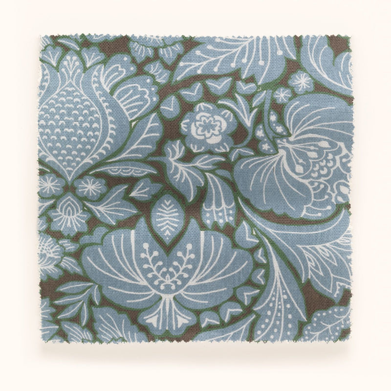 F-FF-OL-DB-24 Folk Floral Day Blue Fabric by Parker & Jules