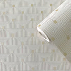 F-PL3001 Geo Key Boutique Metallic Cream Wallpaper by Galerie