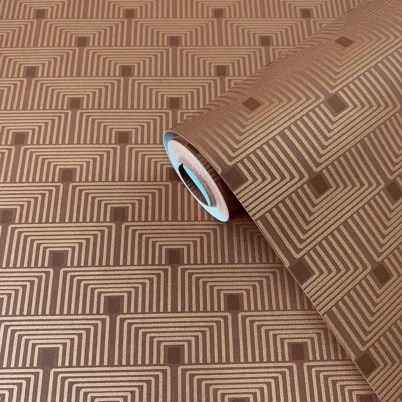 F-PL3007 Geo Key Boutique Metallic Orange Wallpaper by Galerie