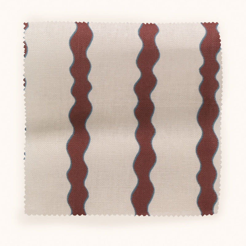 F-SS-OL-C-24 Scroll Stripe Crimson Fabric by Parker & Jules