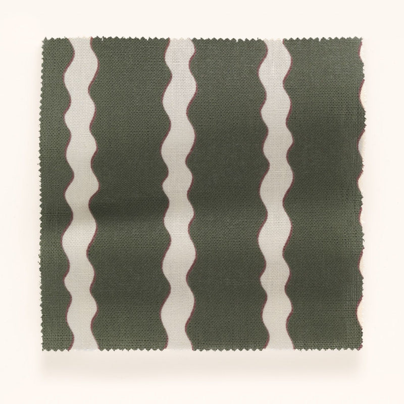 F-SS-OL-H-24 Scroll Stripe Hunter Fabric by Parker & Jules