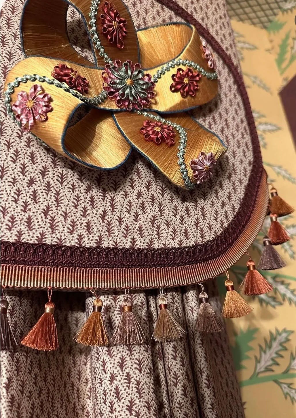 Trees I Rose Crimson Fabric by Parker & Jules