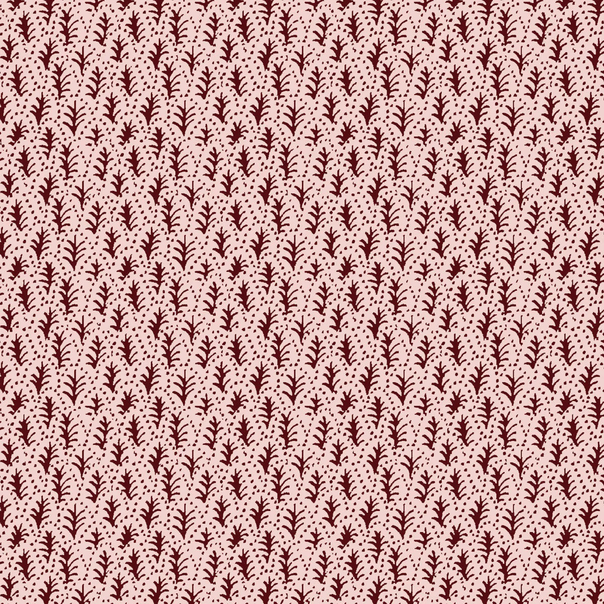Trees I Rose Crimson Fabric by Parker & Jules
