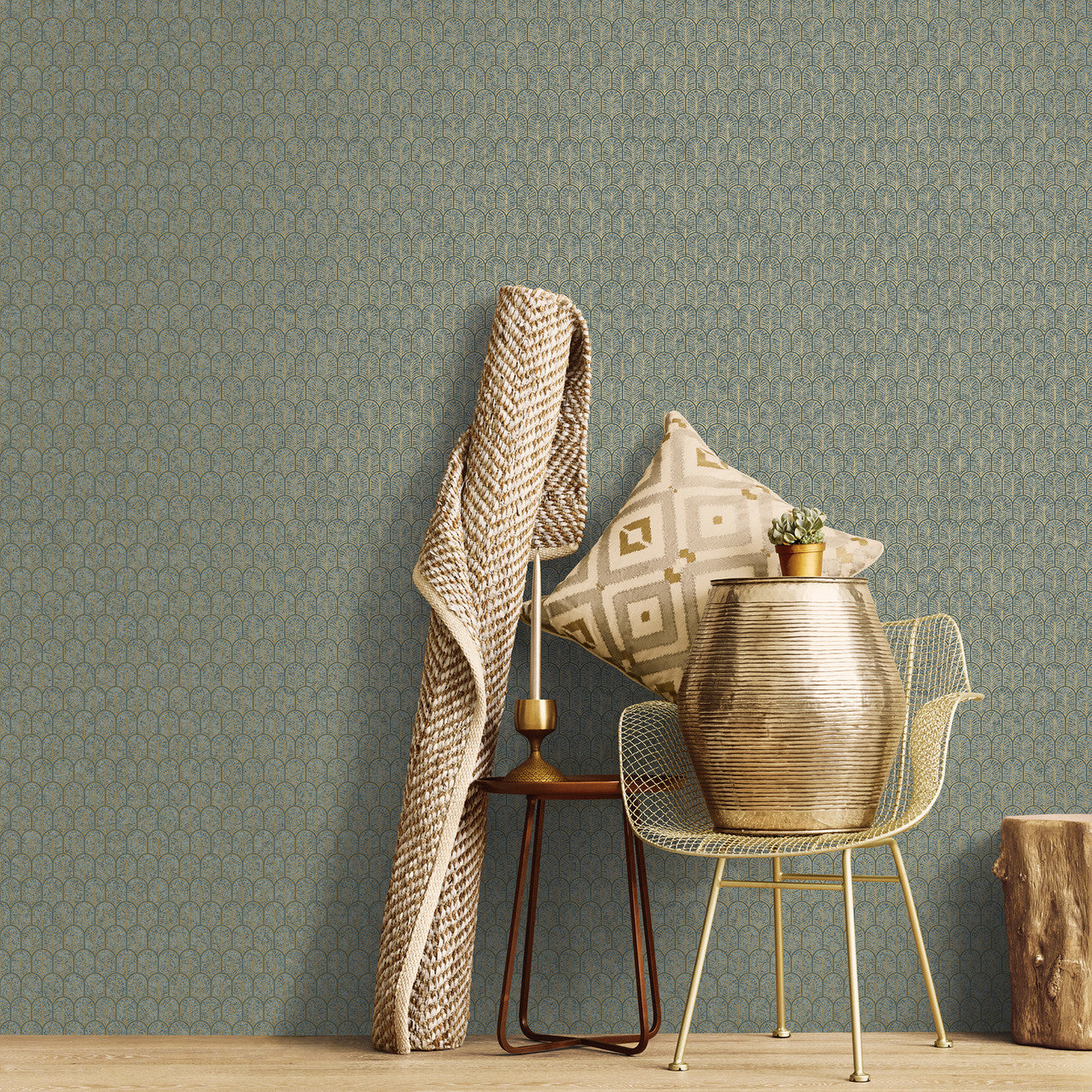 F-VL6005 Lustre Green Wallpaper by Galerie