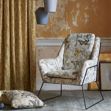 F1297/01 Botany Exotica Charcoal/Chartreuse Fabric by Clarke and Clarke