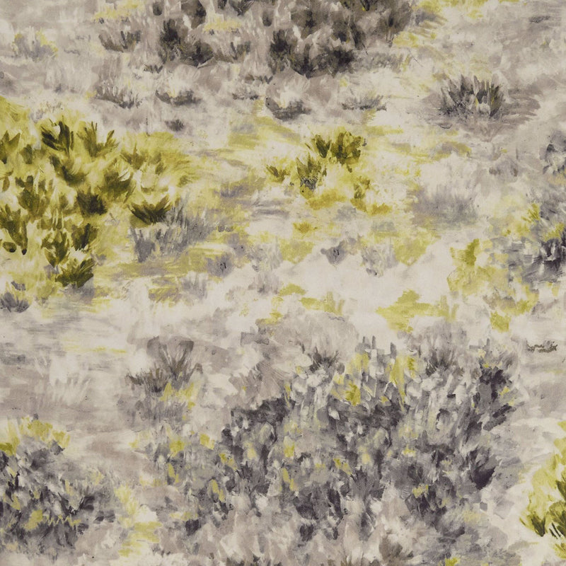 F1298/01 Fiore Exotica Charcoal/Chartreuse Fabric by Clarke and Clarke