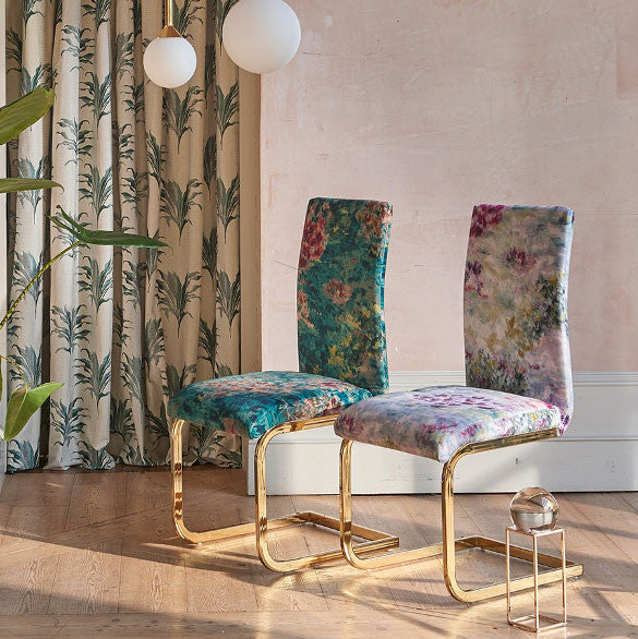 F1298/05 Fiore Exotica Slate/Amethyst Fabric by Clarke and Clarke