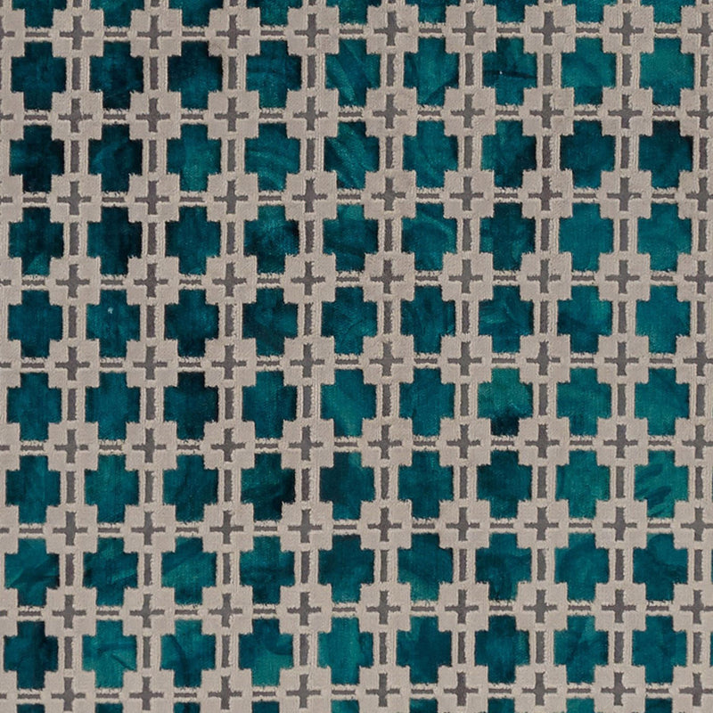F1302/01 Maui Exotica Kingfisher Fabric by Clarke and Clarke