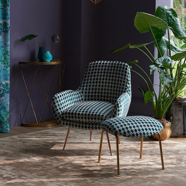 F1302/02 Maui Exotica Midnight Fabric by Clarke and Clarke