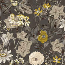 F1304/01 Passiflora Exotica Charcoal Fabric by Clarke and Clarke