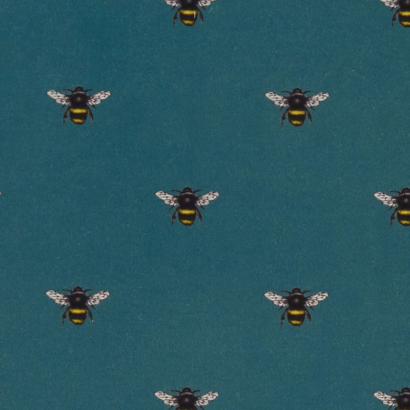 F1325/05 Abeja Eden Teal Fabric by Clarke and Clarke