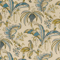 Ophelia Eden Teal/Spice Fabric by Clarke and Clarke