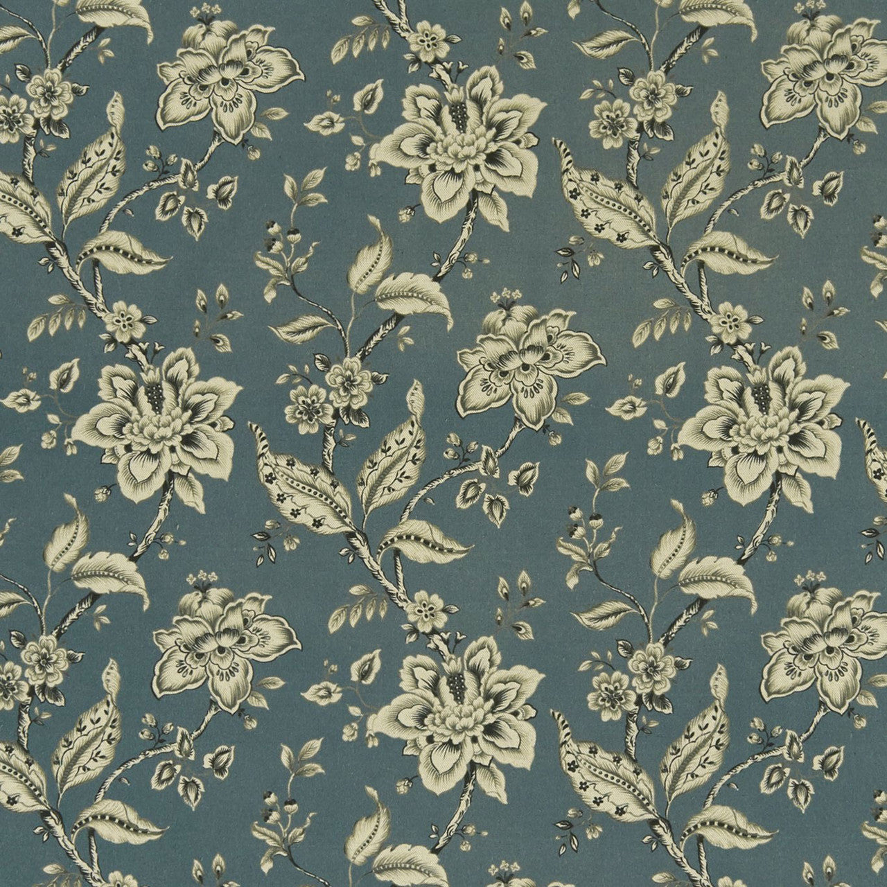 F1331/03 Palampore Eden Denim Fabric by Clarke and Clarke