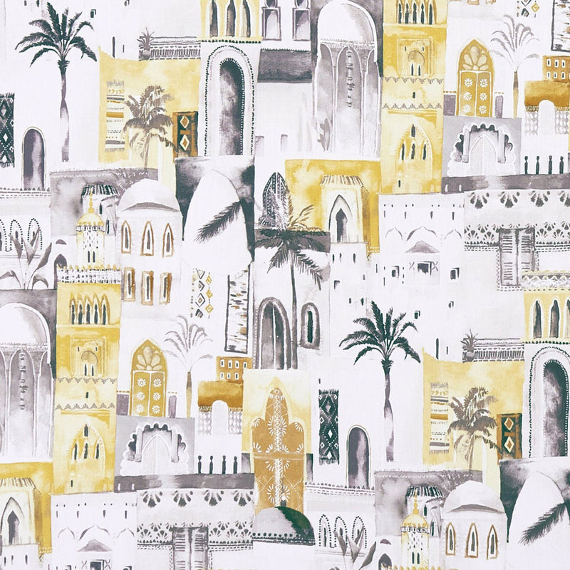F1368/02 Marrakech Prince of Persia Charcoal/Ochre Fabric by Clarke and Clarke
