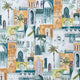 Marrakech Prince of Persia Teal/Spice Fabric by Clarke and Clarke