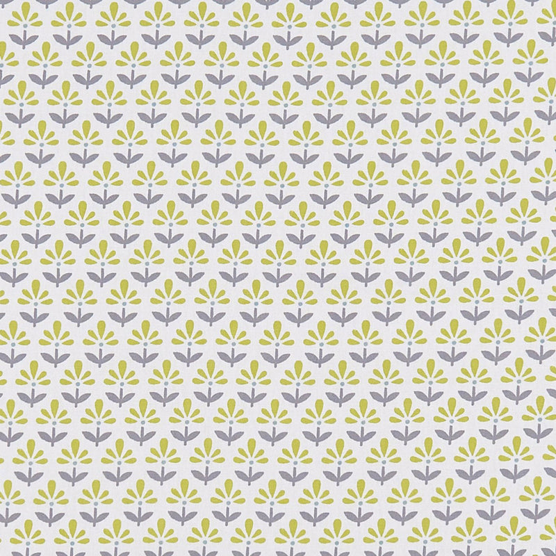 F1373/03 Fleur Studio G Northwood Chartreuse / Charcoal Fabric by Clarke & Clarke