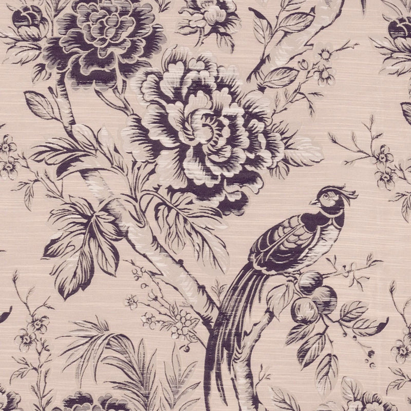 F1429/01 Avium Botanist Blush/Damson Fabric by Clarke and Clarke