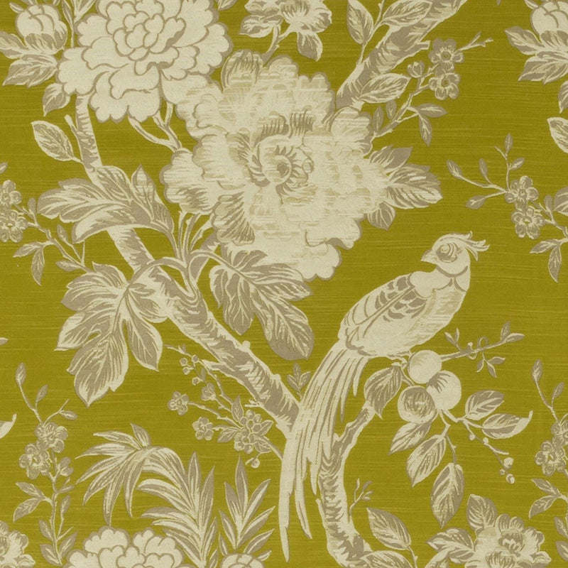 F1429/03 Avium Botanist Chartreuse Fabric by Clarke and Clarke