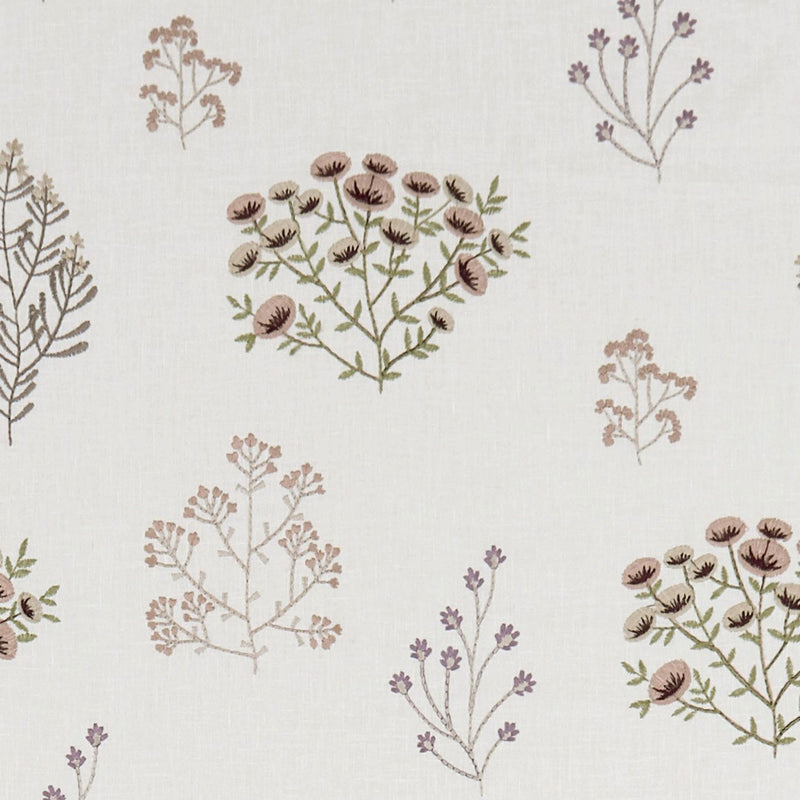 F1431/01 Floris Botanist Blush/Damson Fabric by Clarke and Clarke