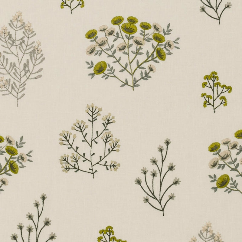 F1431/02 Floris Botanist Chartreuse Fabric by Clarke and Clarke