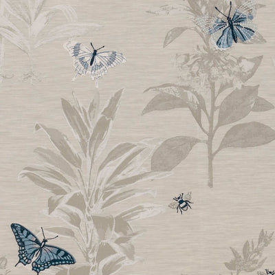 Monarch Botanist Mineral/Denim Fabric by Clarke and Clarke