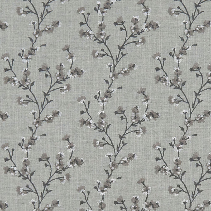 F1439/01 Blossom Origins Charcoal Fabric by Clarke and Clarke