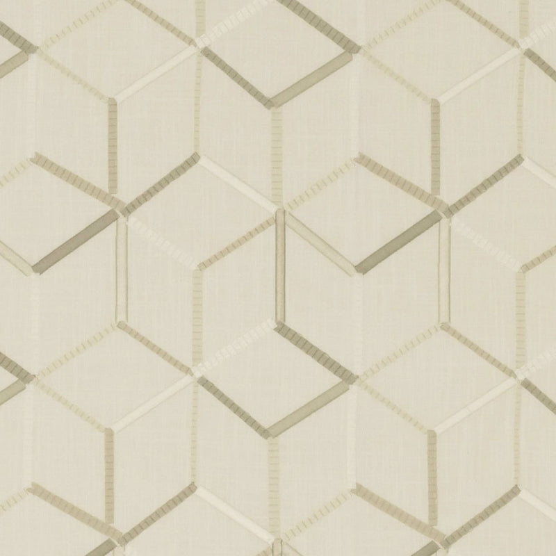 F1443/02 Linear Origins Ivory Fabric by Clarke and Clarke