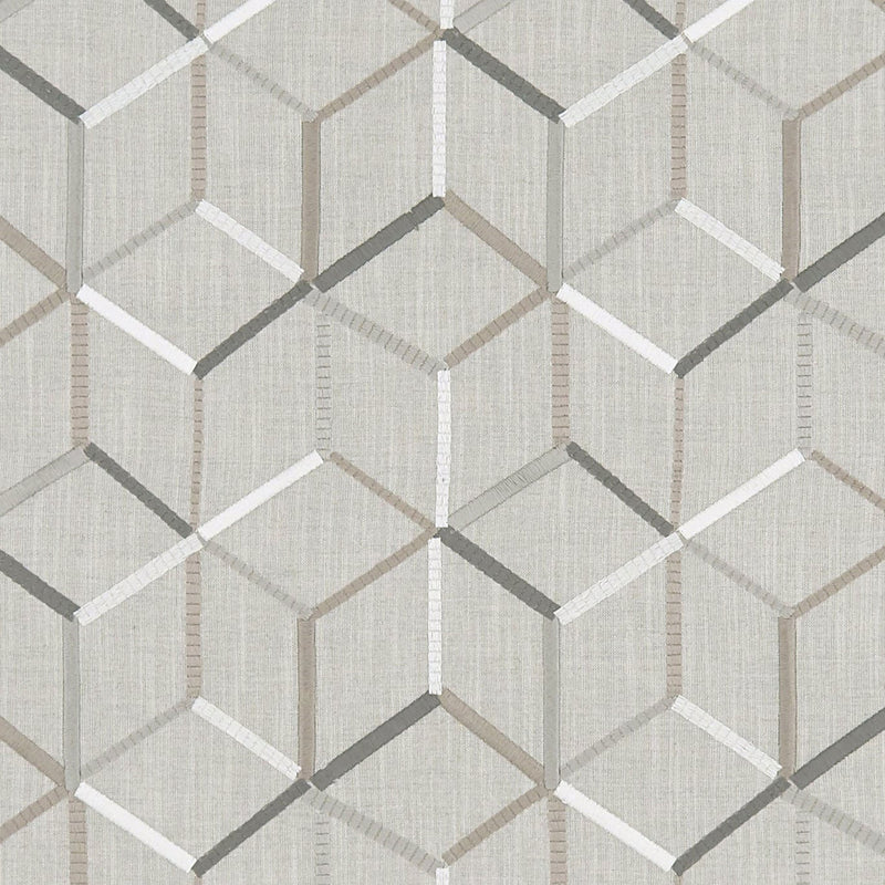 F1443/04 Linear Origins Silver Fabric by Clarke and Clarke