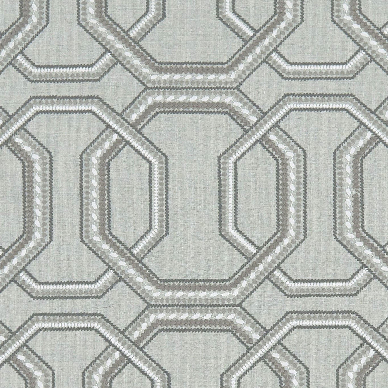F1451/04 Repeat Origins Silver Fabric by Clarke and Clarke