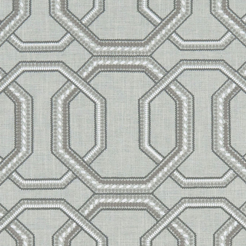 F1451/04 Repeat Origins Silver Fabric by Clarke and Clarke
