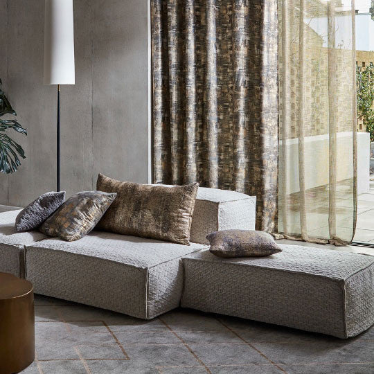 F1471/01 Quarzo Metalli Dove Fabric by Clarke and Clarke