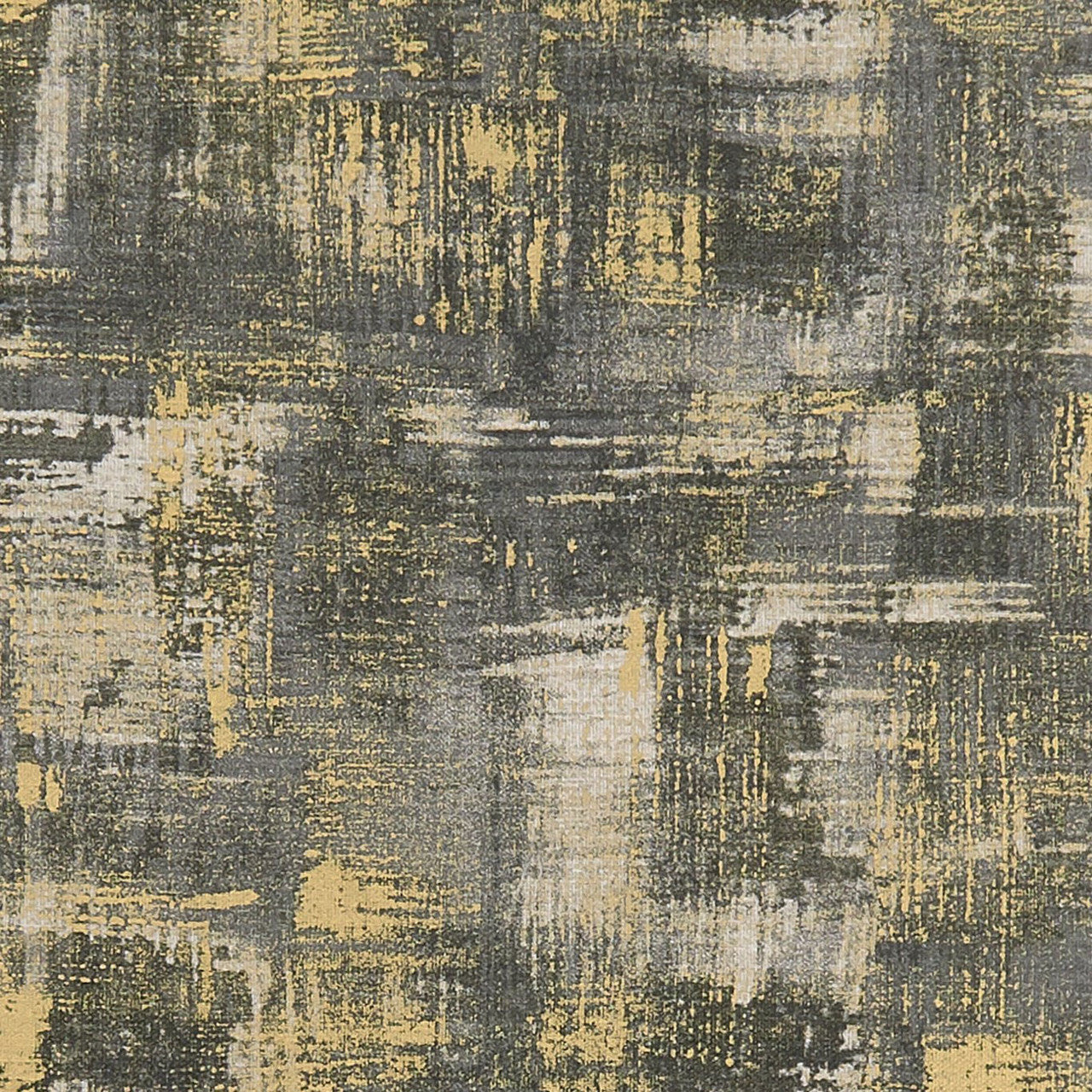 F1472/01 Tessellati Metalli Charcoal/Gold Fabric by Clarke and Clarke