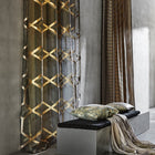F1472/01 Tessellati Metalli Charcoal/Gold Fabric by Clarke and Clarke