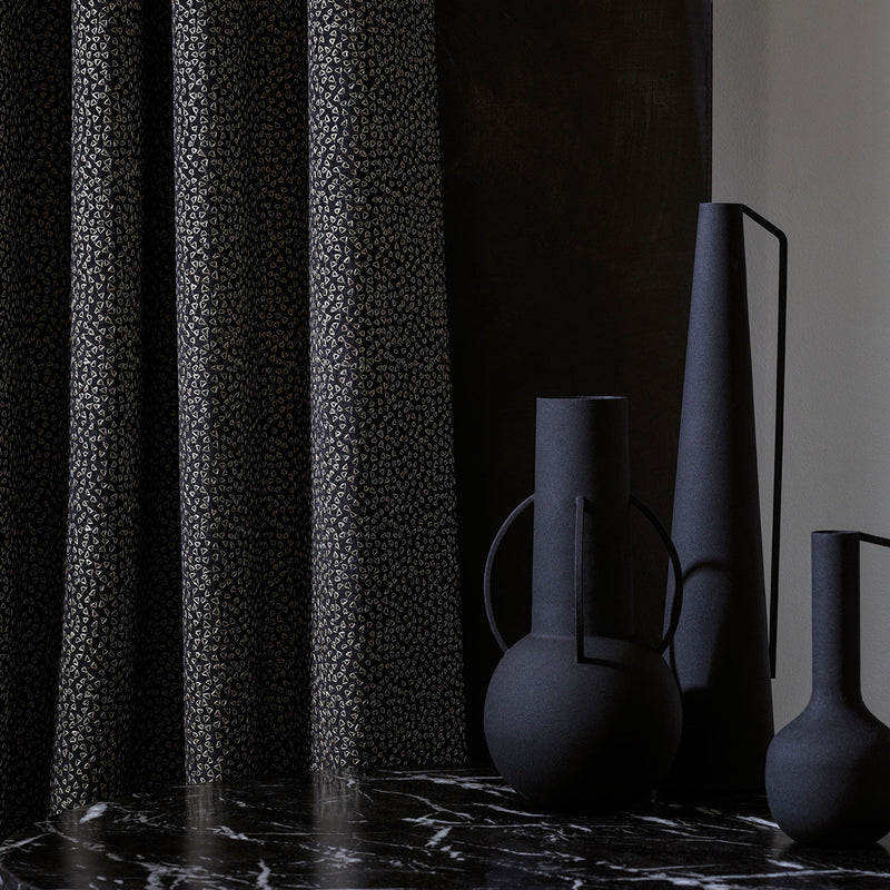 F1548/02 Ricamo Dimora Midnight Fabric by Clarke and Clarke