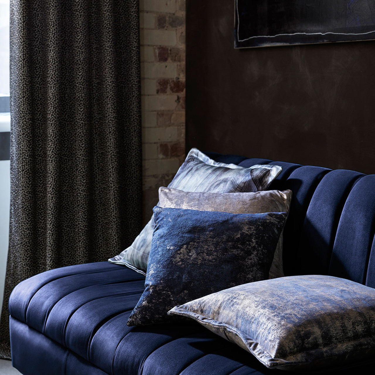 F1551/03 Nuvola Dimora Pewter Fabric by Clarke and Clarke