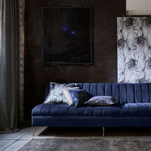 F1552/01 Tessuto Dimora Midnight/Silver Fabric by Clarke and Clarke