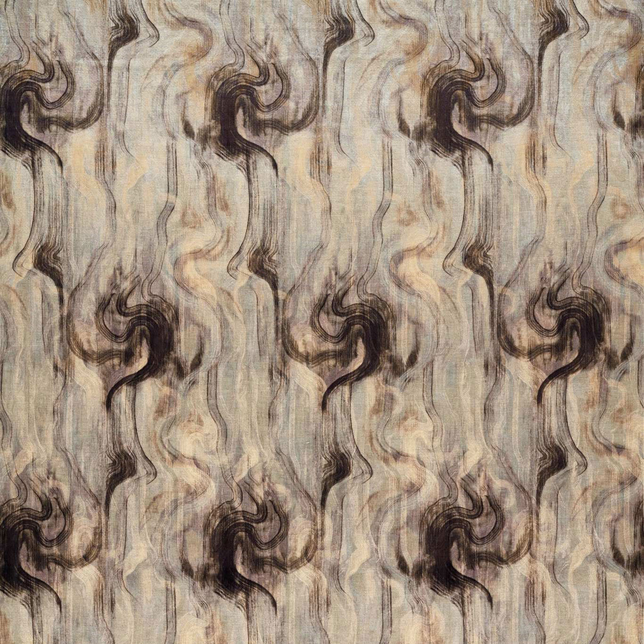 F1552/03 Tessuto Dimora Nero/Silver Fabric by Clarke and Clarke